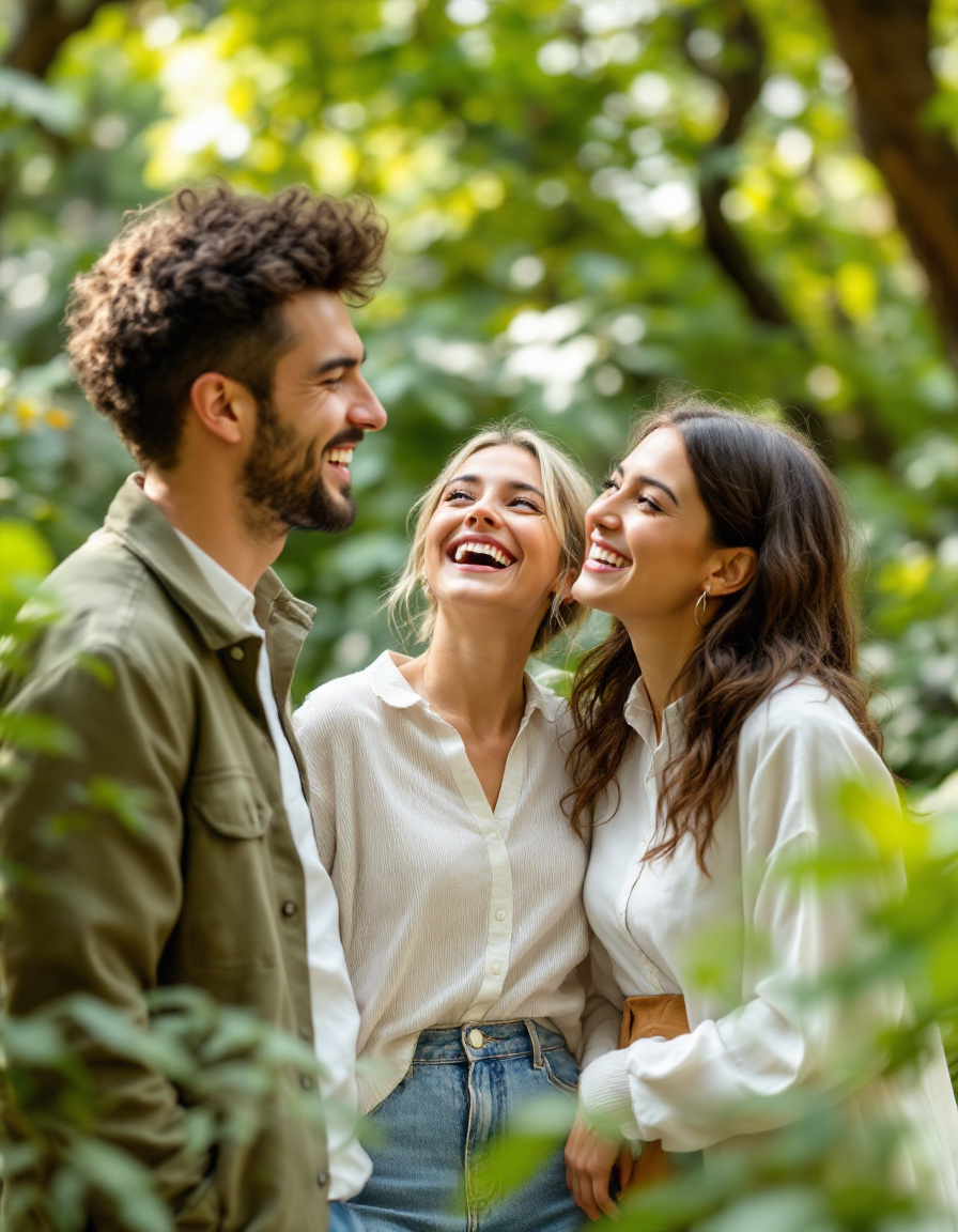 Healthy people in a natural environment